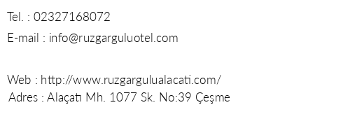 Rzgar Gl Alaat Otel telefon numaralar, faks, e-mail, posta adresi ve iletiim bilgileri